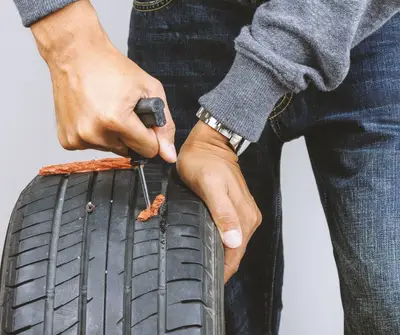 Réparation pneu crevé
