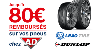Offre pneus LEAO TIRE et DUNLOP chez les garages AD